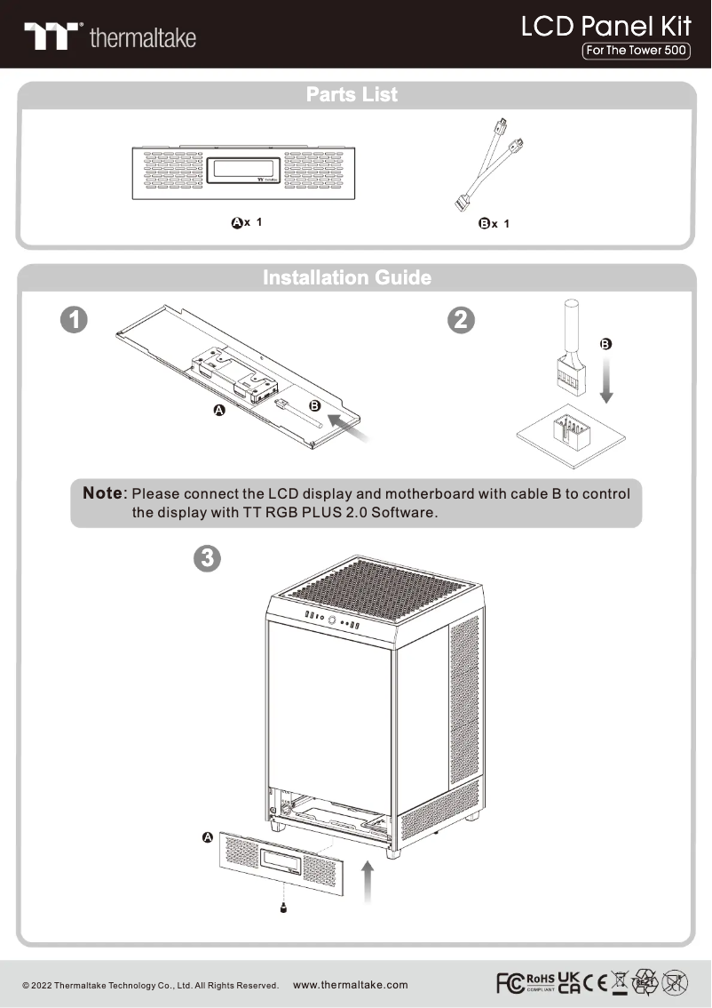Page 1 of the manual User Manual Thermaltake LCD Panel Kit