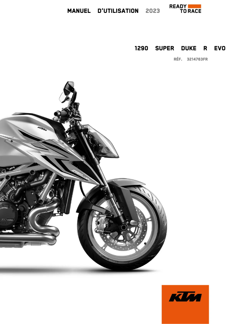Page 1 de la notice Manuel utilisateur KTM 1290 Super Duke R EVO (2023)
