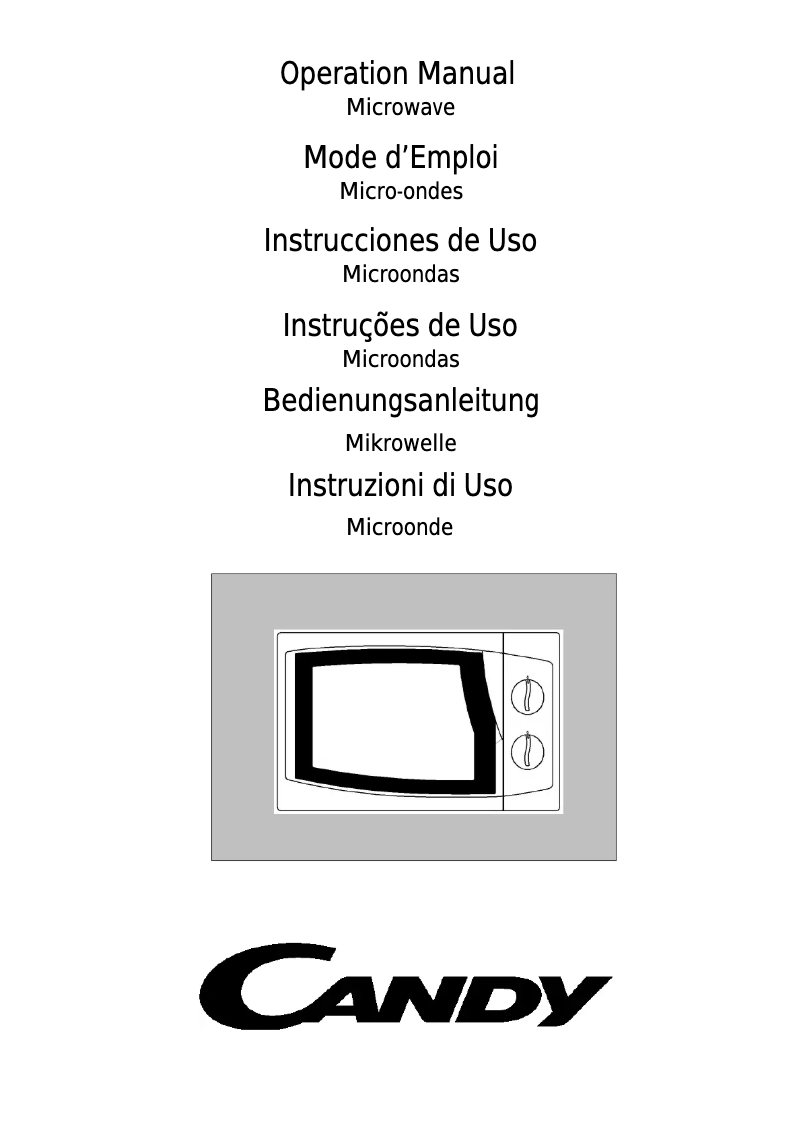 Page n°1 - Manuel utilisateur Candy CMO 18 MN