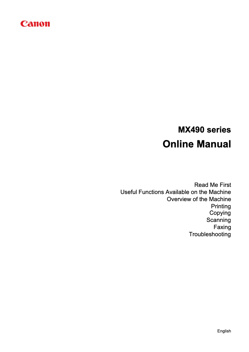 Page 1 de la notice Manuel utilisateur Canon PIXMA MX495