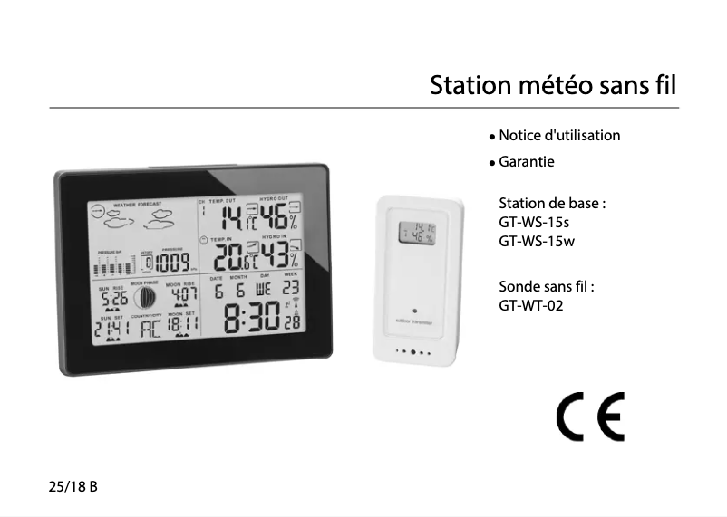 Page 1 de la notice Manuel utilisateur GlobalTronics GT-WS-15w