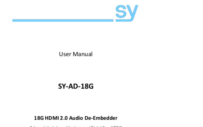 Image de la première page du manuel de l'appareil SY-AD-18G