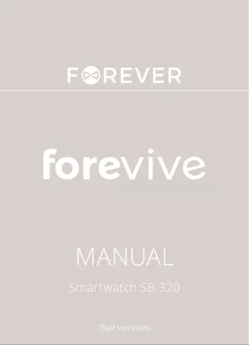 Image de la première page du manuel de l'appareil ForeVive SB-320