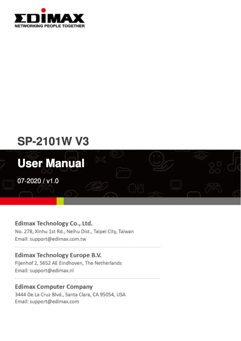 Image de la première page du manuel de l'appareil SP-2101W V3