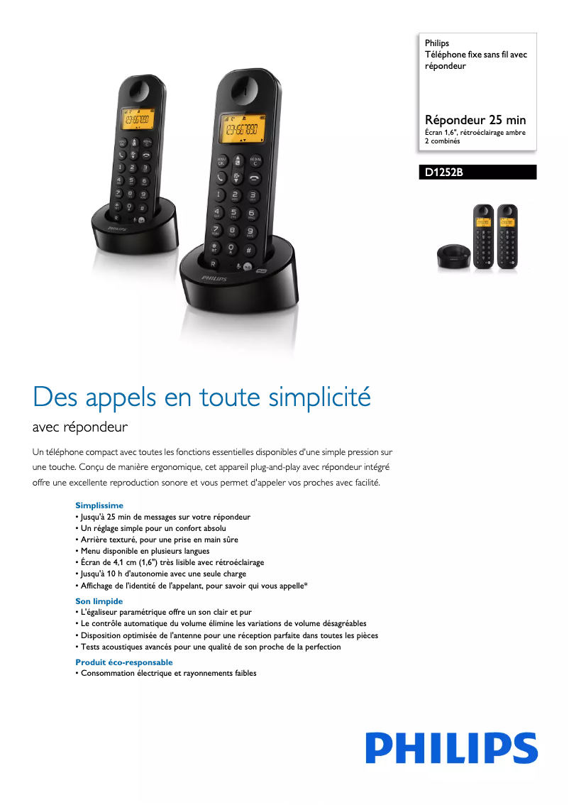 Imagen de la primera página del manual del dispositivo D1252B