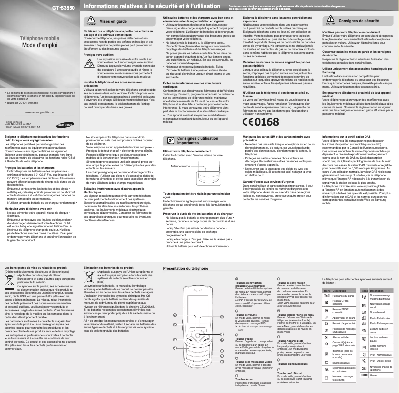 Image de la première page du manuel de l'appareil Shark 3 GT-S3550