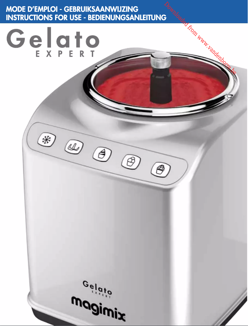 Page 1 de la notice Manuel utilisateur Magimix Gelato Expert