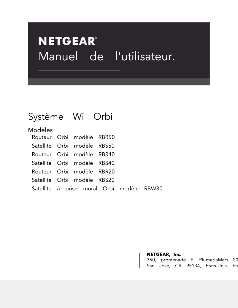 Page 1 de la notice Manuel utilisateur Netgear Orbi RBK23