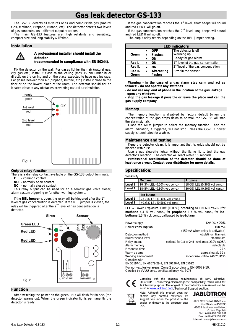 Image de la première page du manuel de l'appareil GS-133