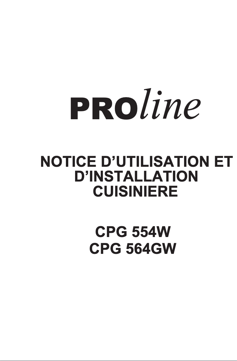 Page 1 de la notice Manuel utilisateur Proline CPG 564GW