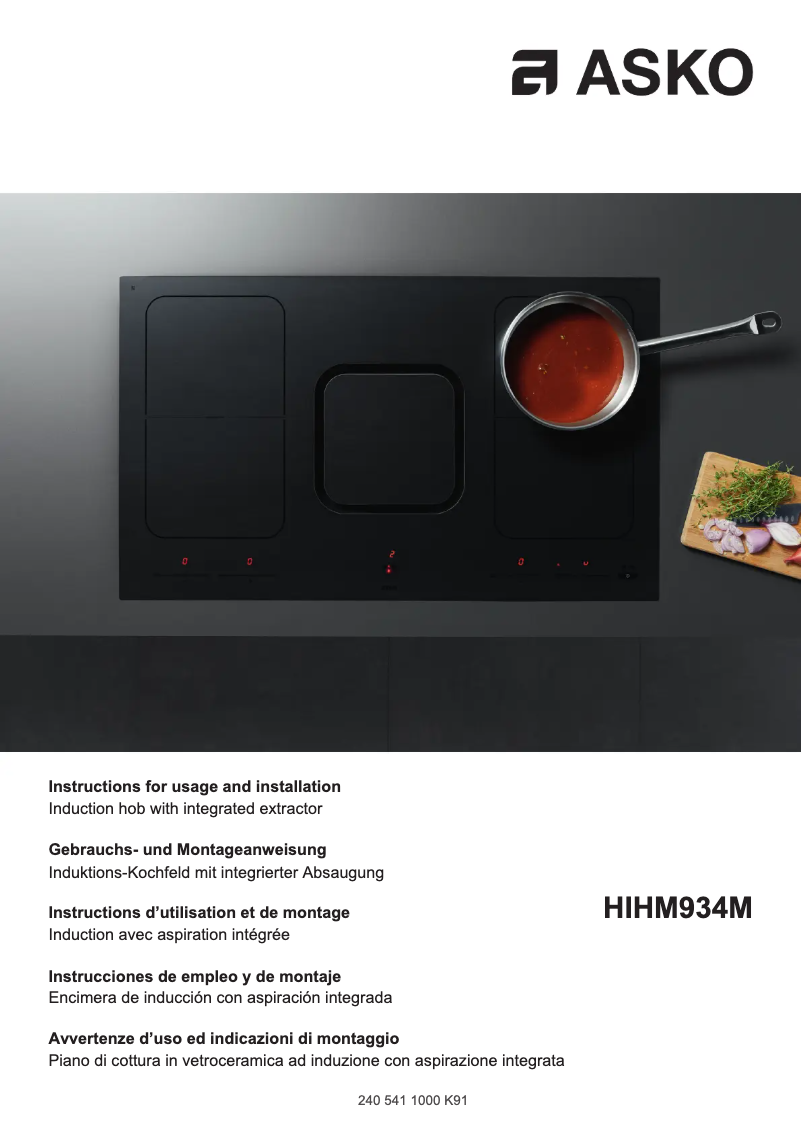 Page n°1 - Guide d'installation Asko HIHM934M