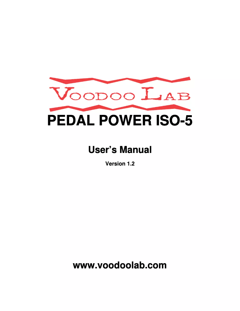 Page n°1 - Manuel utilisateur Voodoo Lab Pedel Power ISO-5