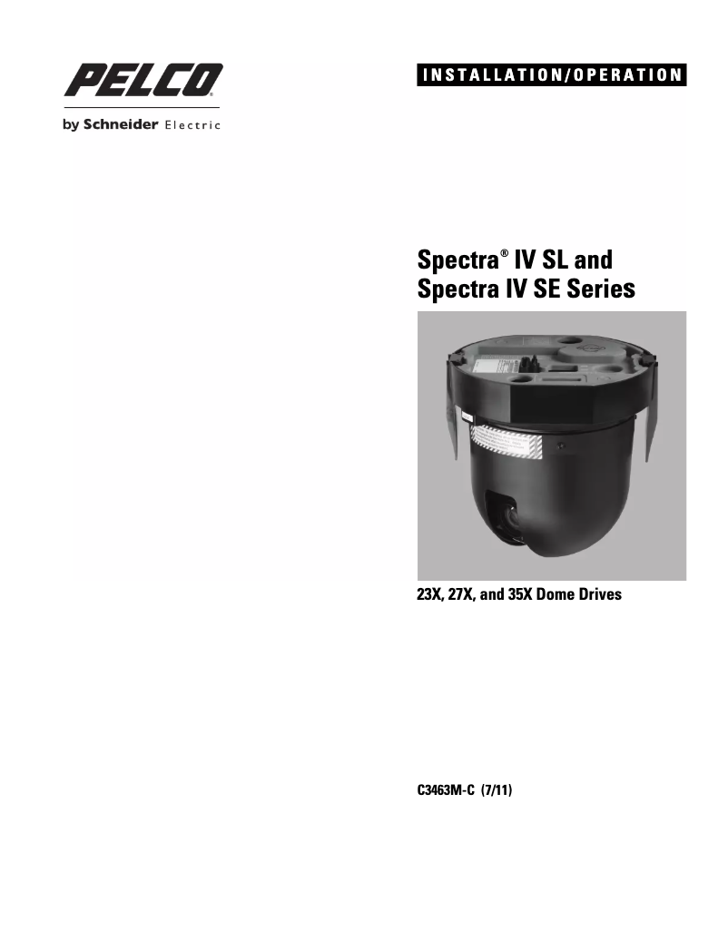 Page n°1 - Manuel utilisateur Pelco Spectra IV SD4E27