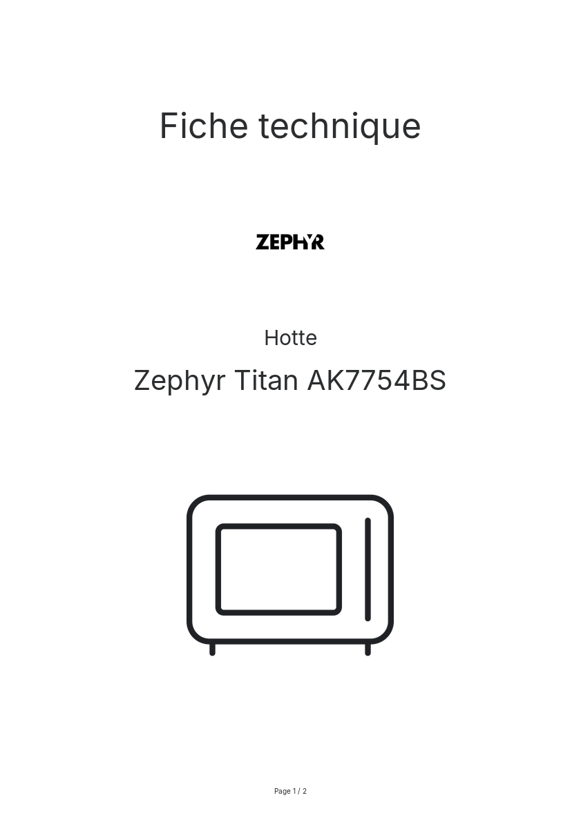 Image de la première page du manuel de l'appareil Titan AK7754BS