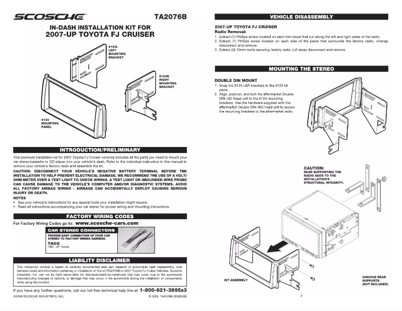 Page n°1 - Manuel utilisateur Scosche TA2076B