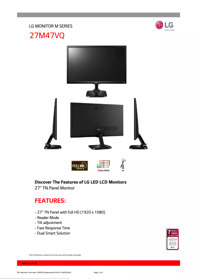 Image de la première page du manuel de l'appareil 27M47VQ-B