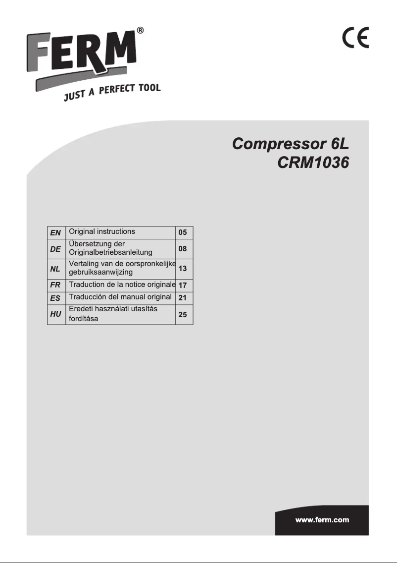 Page 1 de la notice Manuel utilisateur Ferm CRM1036