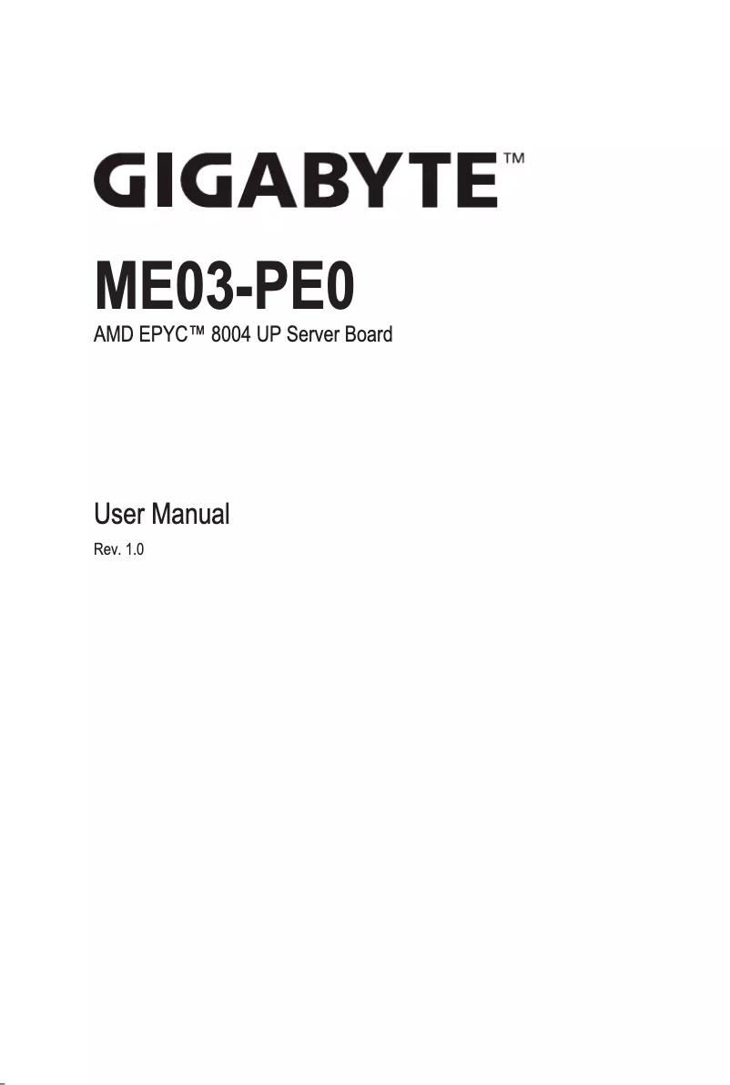 Page n°1 - Manuel utilisateur Gigabyte ME03-PE0