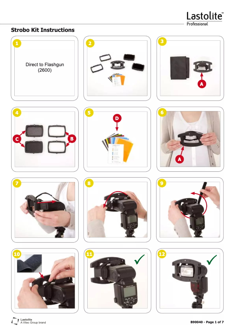Page 1 de la notice Manuel utilisateur Lastolite LL LS2601