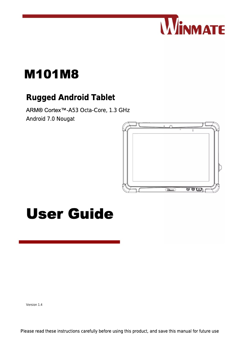 Page n°1 - Manuel utilisateur Winmate M101M8