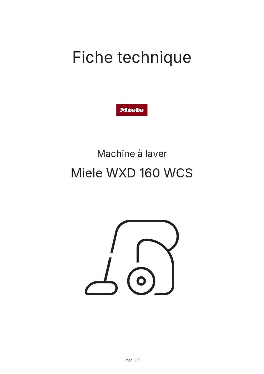 Image de la première page du manuel de l'appareil WXD 160 WCS