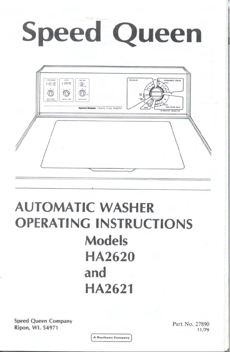 Page n°1 - Manuel utilisateur Speed Queen HA2621