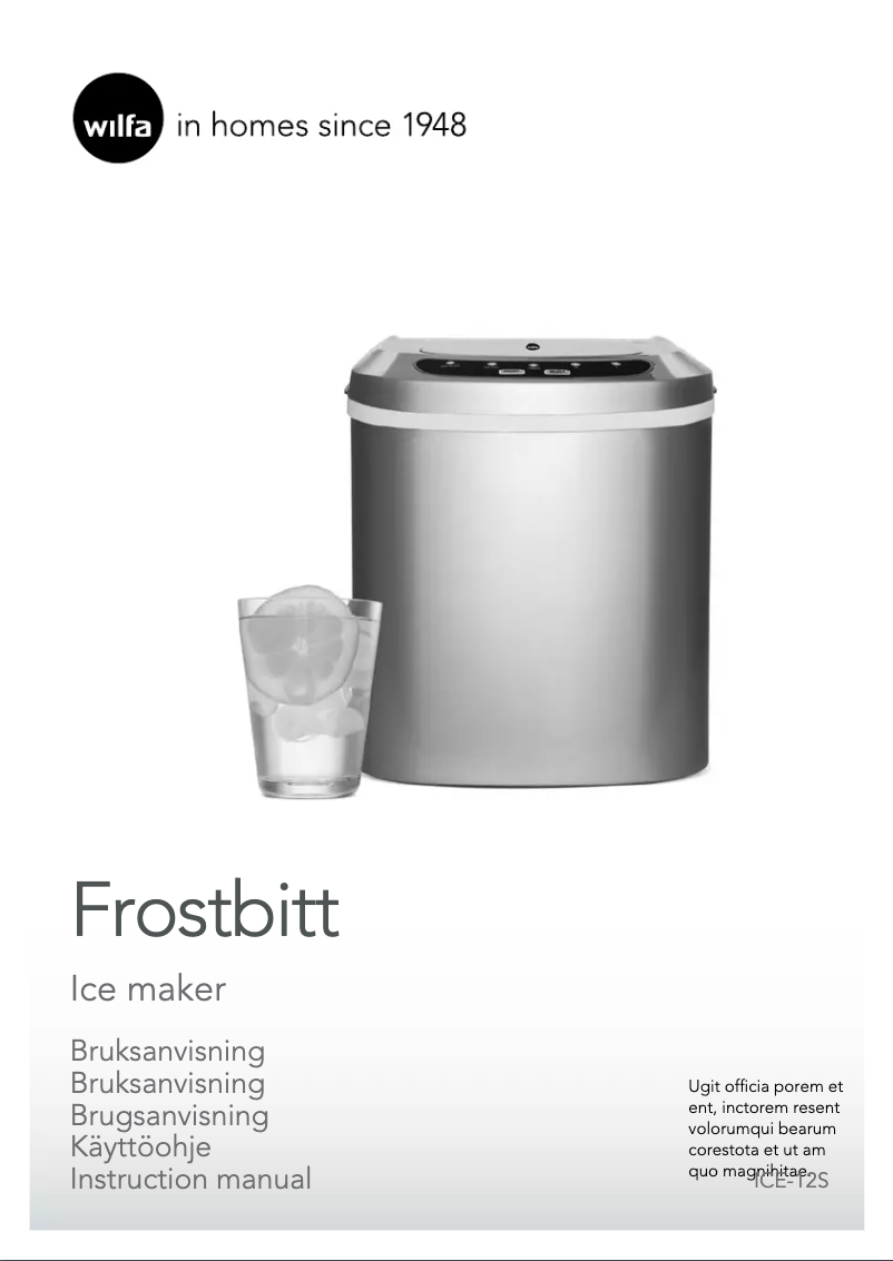 Image de la première page du manuel de l'appareil ICE-125