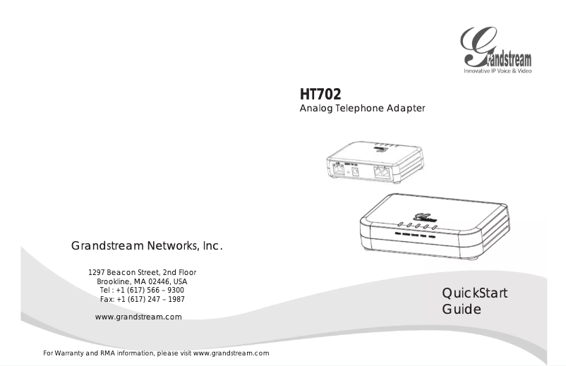 Page n°1 - Manuel utilisateur Grandstream HT704