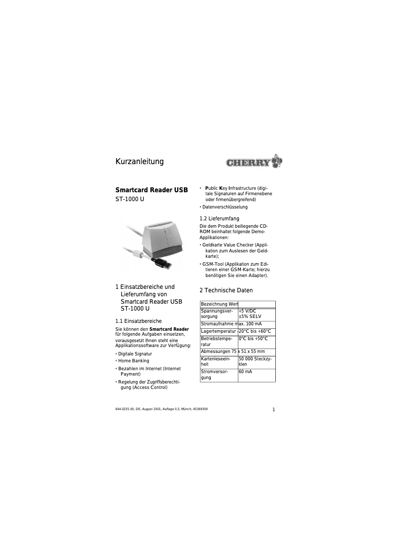 Image de la première page du manuel de l'appareil ST-1000 U