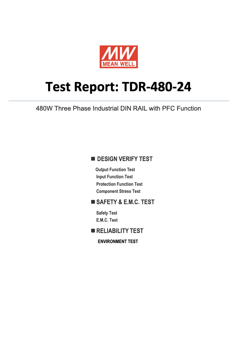 Image de la première page du manuel de l'appareil TDR-480-24