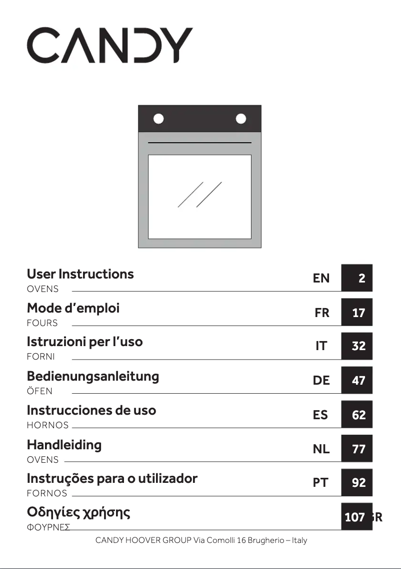 Page 1 de la notice Manuel utilisateur Candy FIDC N9B5 L