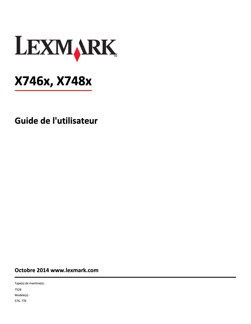 Image de la première page du manuel de l'appareil X748