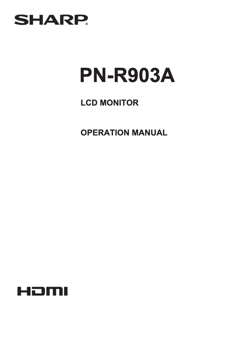 Page 1 de la notice Manuel utilisateur Sharp PN-R903A