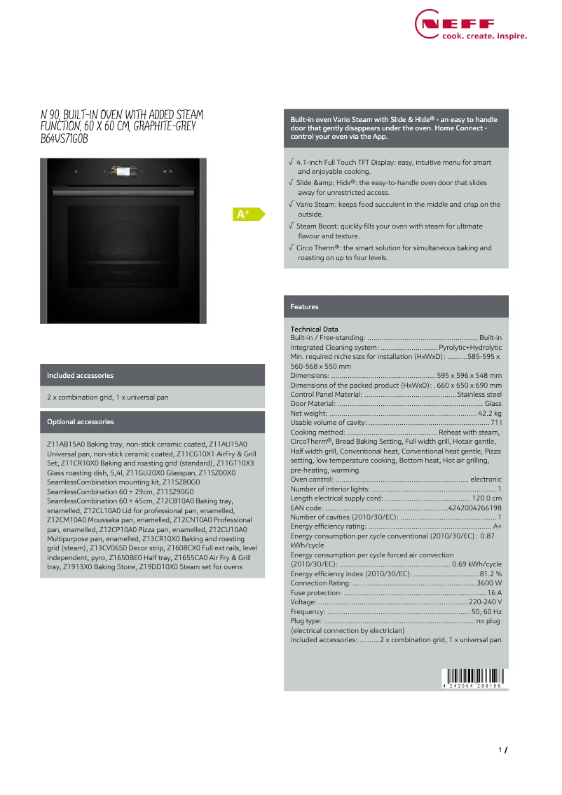 Image de la première page du manuel de l'appareil B64VS71G0B