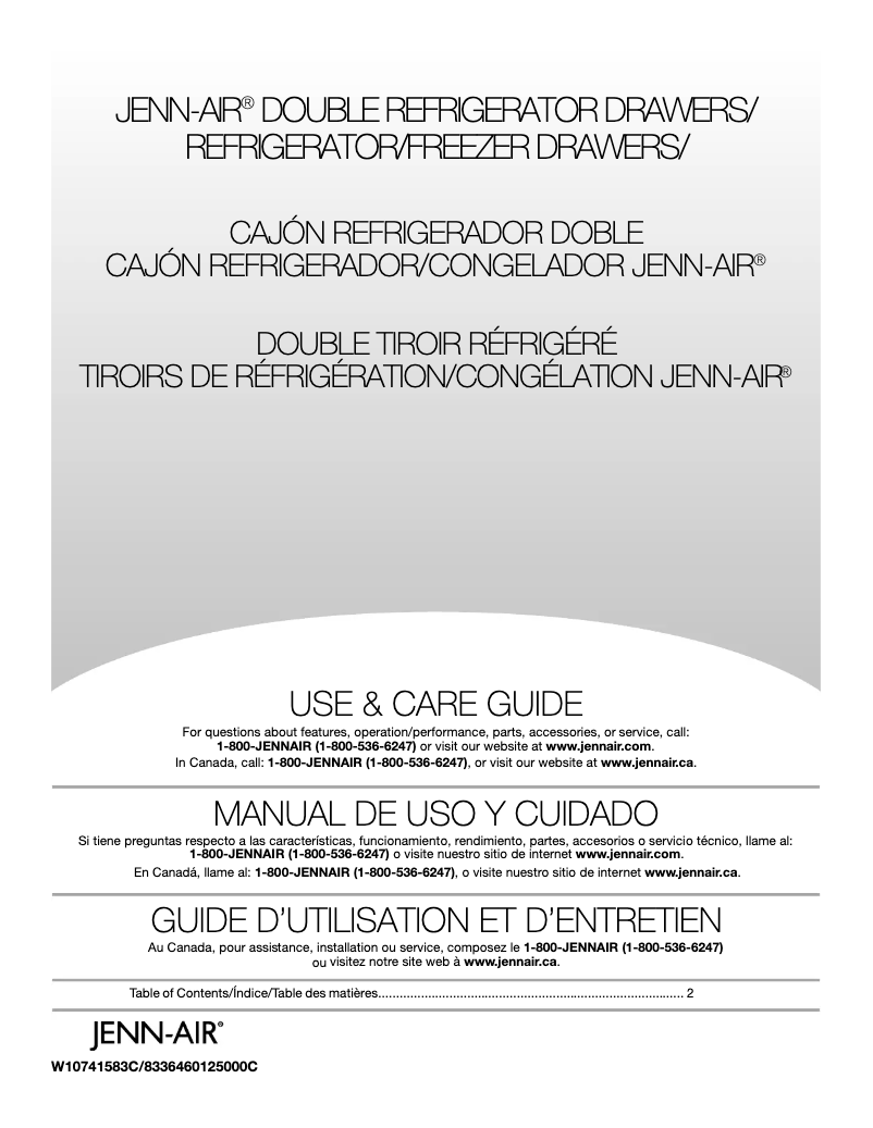 Page n°1 - Manuel utilisateur JennAir JUD24FRECX