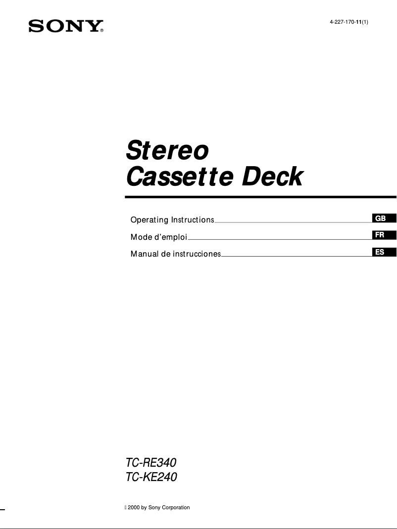 Image de la première page du manuel de l'appareil TC-KE240