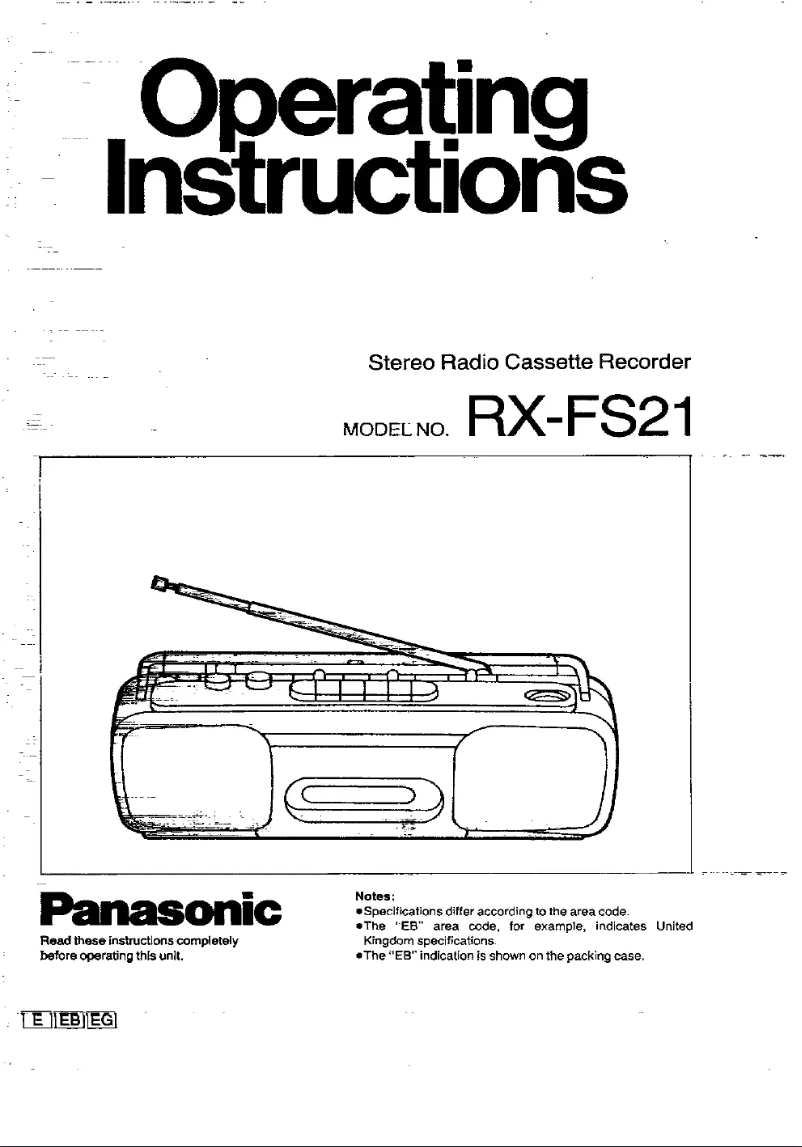 Page 1 de la notice Manuel utilisateur Panasonic RX-FS21