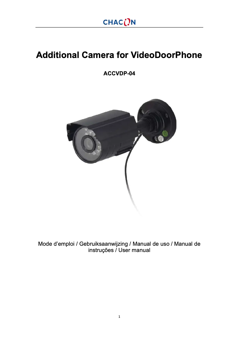 Page 1 de la notice Manuel utilisateur Chacon ACCVDP-04