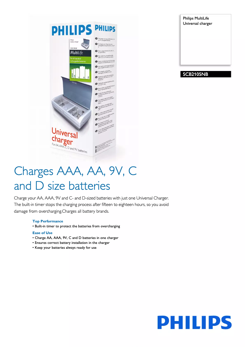 Page 1 de la notice Brochure Philips MultiLife SCB2105NB
