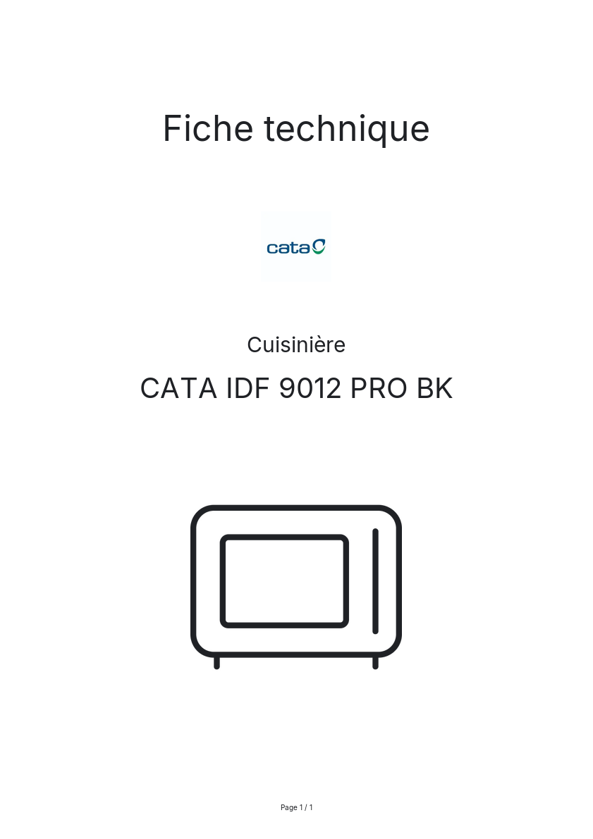 Image de la première page du manuel de l'appareil IDF 9012 PRO BK