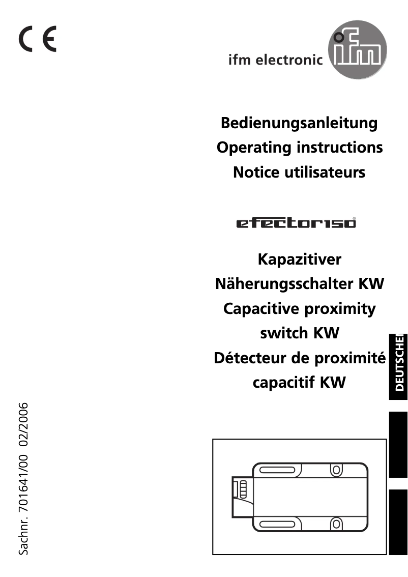 Page 1 de la notice Manuel utilisateur IFM KW5005