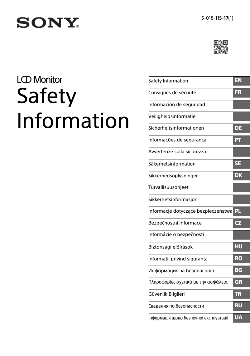 Image de la première page du manuel de l'appareil FW-98BZ50L