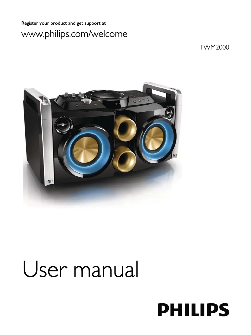 Page 1 de la notice Manuel utilisateur Philips FWP2000X
