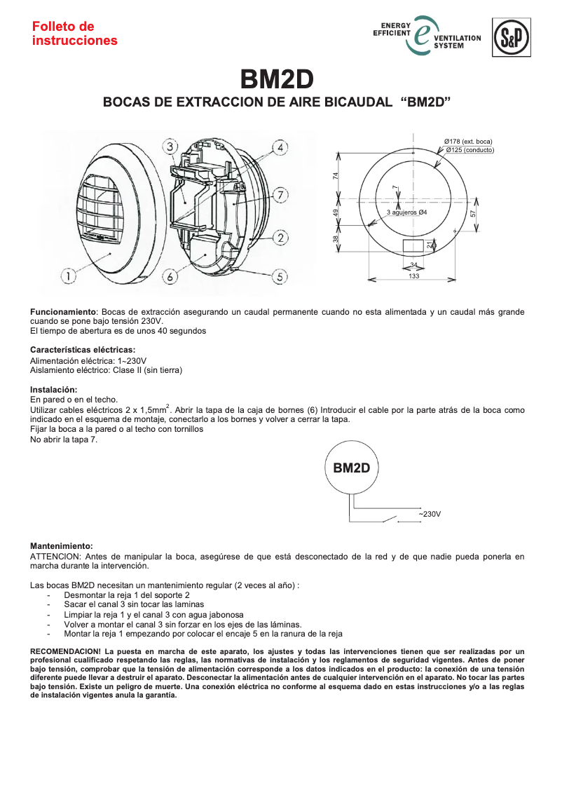 Image de la première page du manuel de l'appareil BM2D
