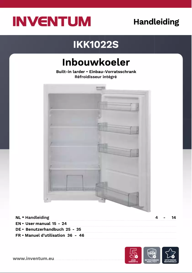 Page 1 de la notice Manuel utilisateur Inventum IKK1022S