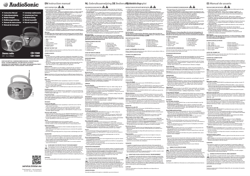 Page 1 de la notice Manuel utilisateur TriStar CD-1568