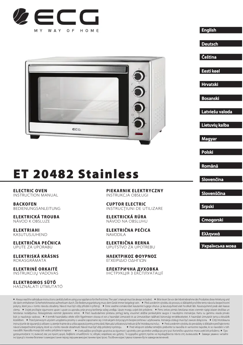 Page 1 de la notice Manuel utilisateur ECG ET 20482 Stainless