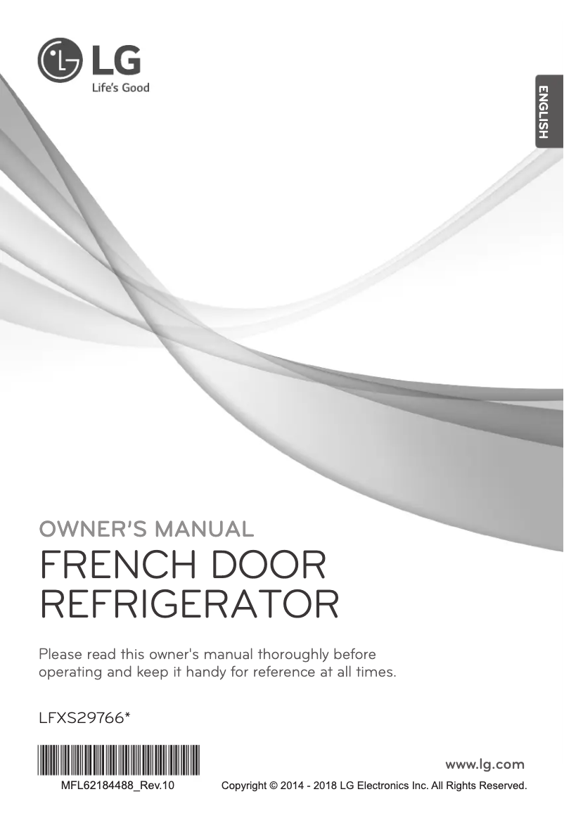 Page 1 de la notice Manuel utilisateur LG LFXS29766S