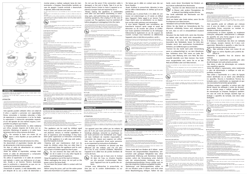Page n°1 - Manuel utilisateur Solac Citro 40