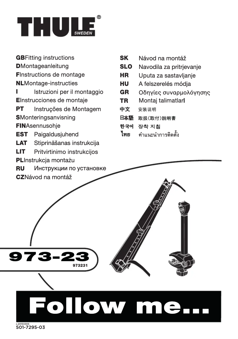 Page 1 of the manual User Manual Thule 3rd Bike Adapter